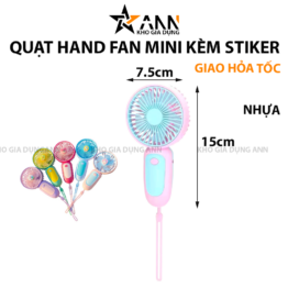Quạt Mini Cầm Tay Kèm Stiker 7.5x15x5.5cm - QMNCTHF01