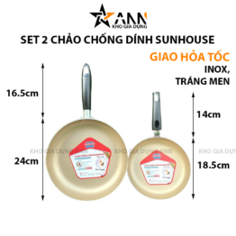 Set 2 Chảo Chống Dính Sunhouse - S2CH01