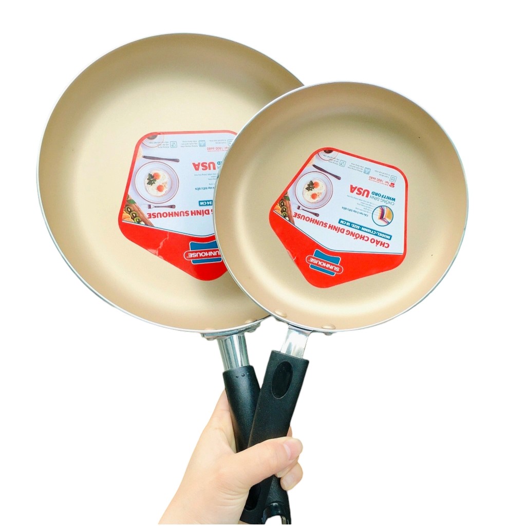 Set 2 Chảo Chống Dính Sunhouse Dùng Cho Bếp Ga Set 2 Chảo Chống Dính Sunhouse Dùng Cho Bếp Ga