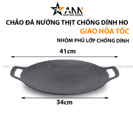 Chảo Đá Nướng Thịt Chống Dính 41x34cm - CDNCD01