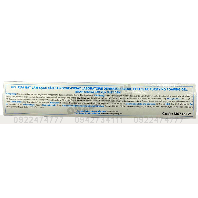 Bỏ sỉ gel Rửa Mặt La Roche-Posay Dành Cho Da Mụn Và Nhạy Cảm 400ml Bỏ sỉ gel Rửa Mặt La Roche-Posay Dành Cho Da Mụn Và Nhạy Cảm 400ml