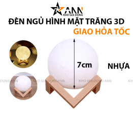 Đèn Ngủ Hình Mặt Trăng 3D - Đèn Trang Trí Phòng Ngủ Kèm Đế 10x8.5x8.5cm - DNMT