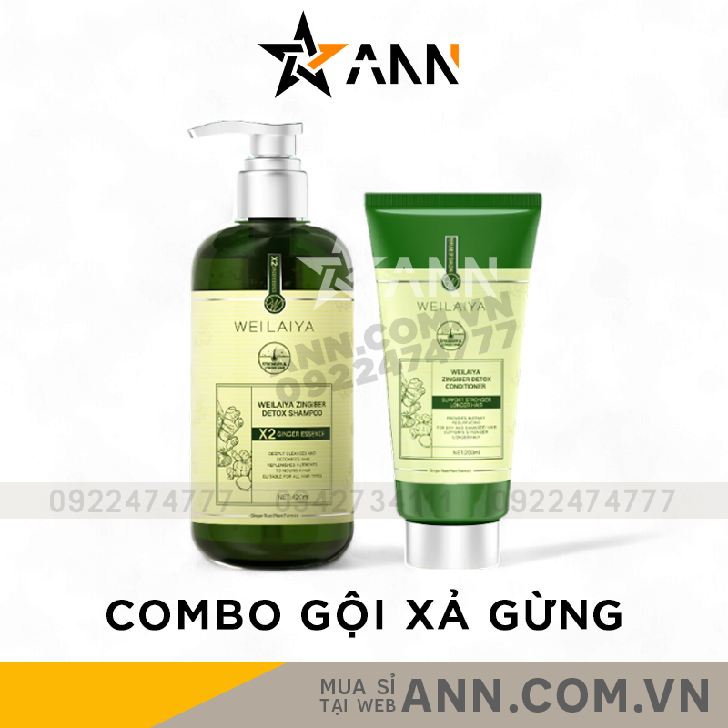 25320_bia_20240928154643-1.png Combo Dầu Gội Xả Gừng Weilaiya Màu Xanh Zingiber Detox X2 Ginger Essence Giúp Tóc Bóng Khỏe Giảm Gãy Rụng - GOIXAW02