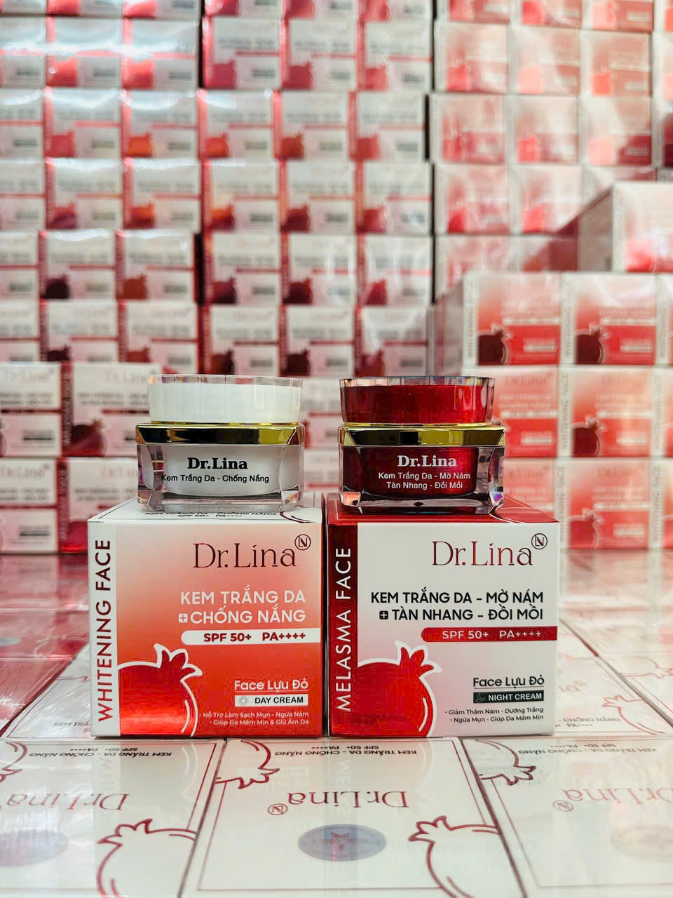 Giá sỉ combo Kem Face Dưỡng Trắng Da Mặt Dr.Lina Lựu Đỏ Ngày Đêm 25g Hỗ Trợ Trắng Da Mờ Nám Giá sỉ combo Kem Face Dưỡng Trắng Da Mặt Dr.Lina Lựu Đỏ Ngày Đêm 25g Hỗ Trợ Trắng Da Mờ Nám