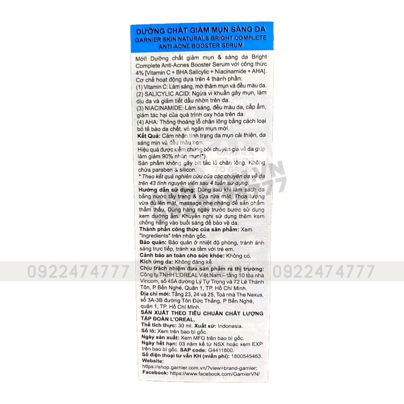 25366_tem-photoroom-1_20241005174733-2.jpg Serum Garnier Giảm Mụn Sáng Da Skin Naturals Bright Complete Anti-Acne Booster Serum 30ml - 8994993018390