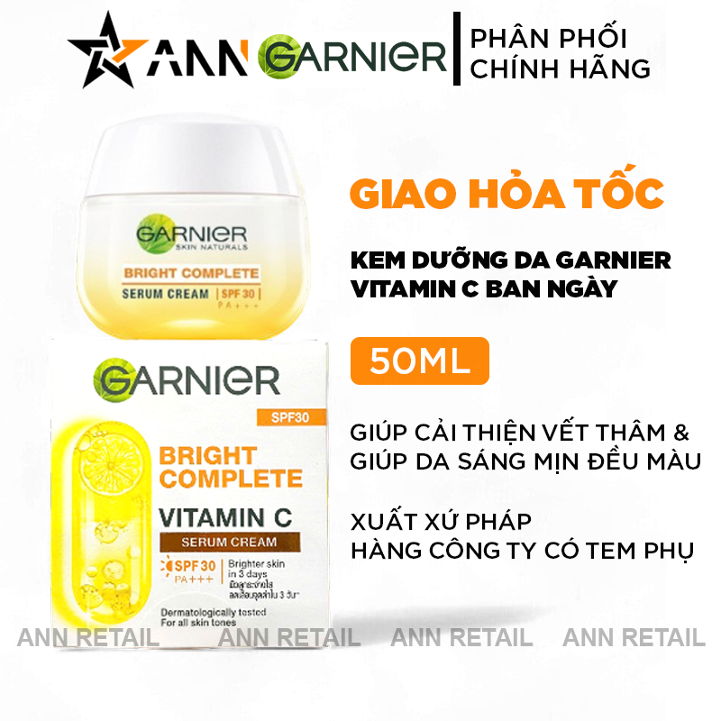 25381_25381-5-20241129164243_20241227120329-1.png Kem Dưỡng Garnier Vitamin C Ban Ngày Bright Complete Vitamin C Serum Cream SPF30 PA+++ 50ml - 8991380700050