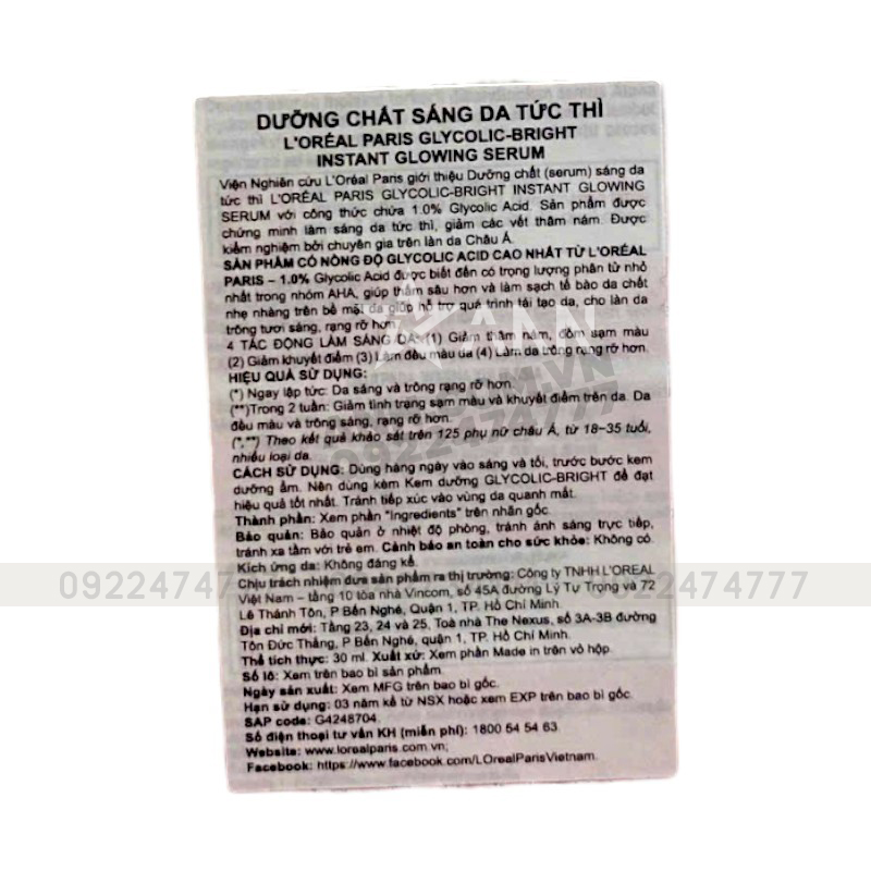 25388_serum-loreal-hong-tem-photoroom_20241007152630-7.jpg Serum Dưỡng Sáng Da Tức Thì Loreal Paris Glycolic-Bright Instant Glowing Serum 30ml - 8994993016587