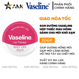 Son Dưỡng Môi Vaseline Hộp Thiếc Màu Hồng Lip Therapy Rosy Lips 20g - 50064861