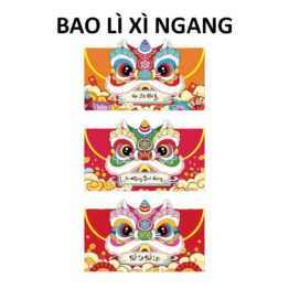 Combo 10 Bao Lì Xì Đầu Lân Ngang - LIXINGANG2025