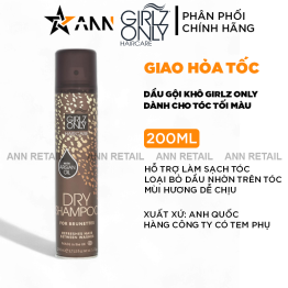 Dầu Gội Khô Girlz Only Màu Nâu 200ml - Dầu Gội Khô Cho Tóc Tối Màu - 5021320103269