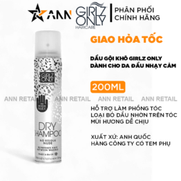 Dầu Gội Khô Girlz Only Màu Xám 200ml - Dầu Gội Khô Cho Da Đầu Nhạy Cảm - DGKGOMX