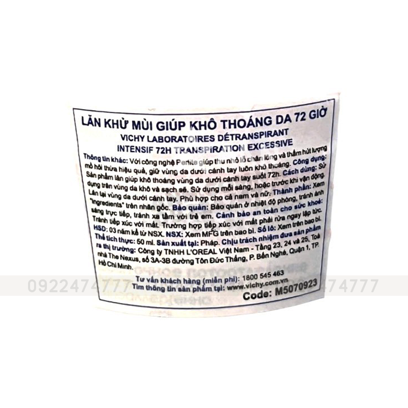 Giá sỉ lăn Khử Mùi Vichy Nắp Đỏ 50ml Giá sỉ lăn Khử Mùi Vichy Nắp Đỏ 50ml