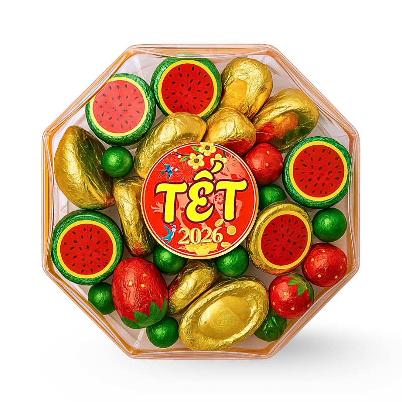 Nguồn sỉ hộp Socola Mix Bát Giác 250G Hộp Tết Nguồn sỉ hộp Socola Mix Bát Giác 250G Hộp Tết