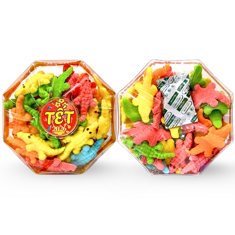 Phân phối hộp Kẹo Dẻo Cá Sấu Bát Giác 150G Hộp Quà Tết 2026 Phân phối hộp Kẹo Dẻo Cá Sấu Bát Giác 150G Hộp Quà Tết 2026