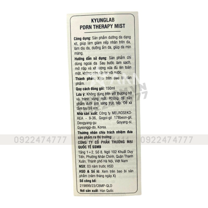 Bỏ sỉ xịt Khoáng Kyung Lab PDRN Therapy Mist Hàn Quốc 150ml Bỏ sỉ xịt Khoáng Kyung Lab PDRN Therapy Mist Hàn Quốc 150ml
