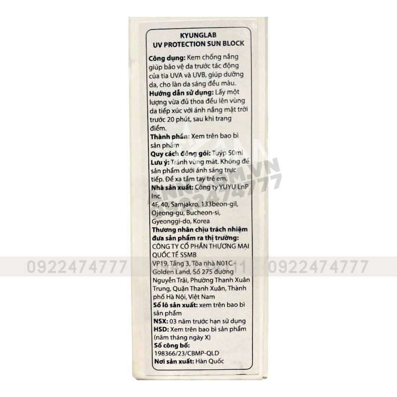 Kem Chống Nắng Kyung Lab Sun Block SPF50+/PA++++ 50ml Kem Chống Nắng Kyung Lab Sun Block SPF50+/PA++++ 50ml