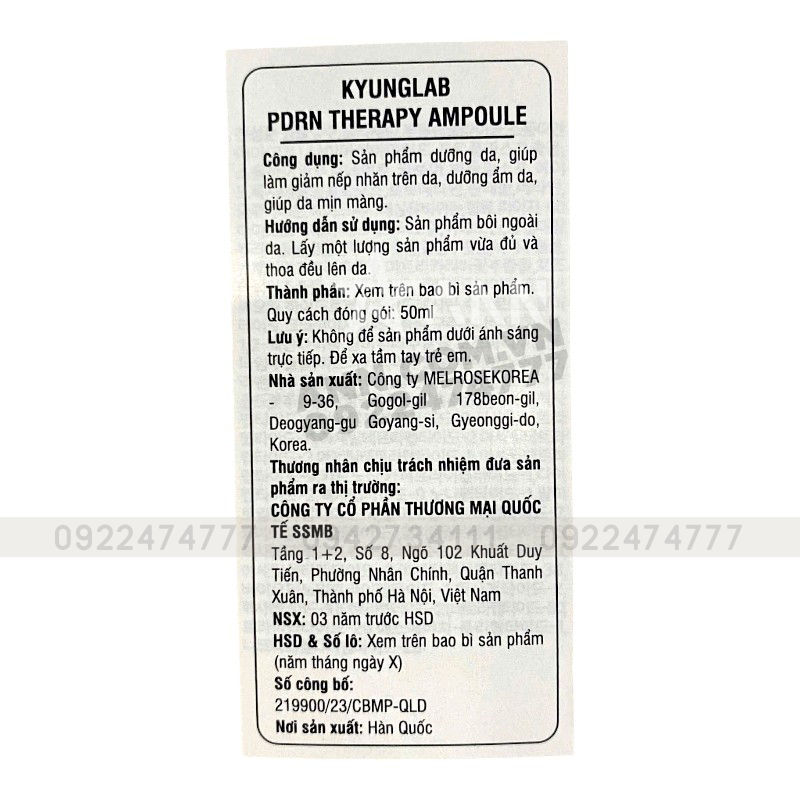 Giá sỉ serum Tế Bào Gốc Kyung Lab PDRN Therapy Ampoule Hàn Quốc 50ml Giá sỉ serum Tế Bào Gốc Kyung Lab PDRN Therapy Ampoule Hàn Quốc 50ml
