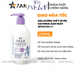 Sữa Dưỡng Thể Hatomugi Chống Nắng & Nâng Tông SPF31 PA+++ 250ml - 4513574036628