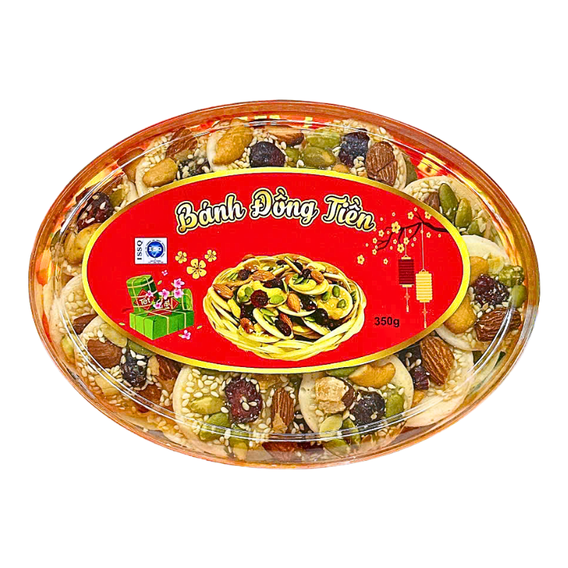 Hộp Bánh Đồng Tiền Việt Quất Hộp Ovan 350G Hộp Quà Tết 2026 Hộp Bánh Đồng Tiền Việt Quất Hộp Ovan 350G Hộp Quà Tết 2026