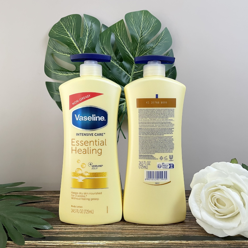 Bỏ sỉ sữa Dưỡng Thể Vaseline Intensive Care Essential Healing Màu Vàng 725ml - Hàng Xách Tay Bỏ sỉ sữa Dưỡng Thể Vaseline Intensive Care Essential Healing Màu Vàng 725ml - Hàng Xách Tay