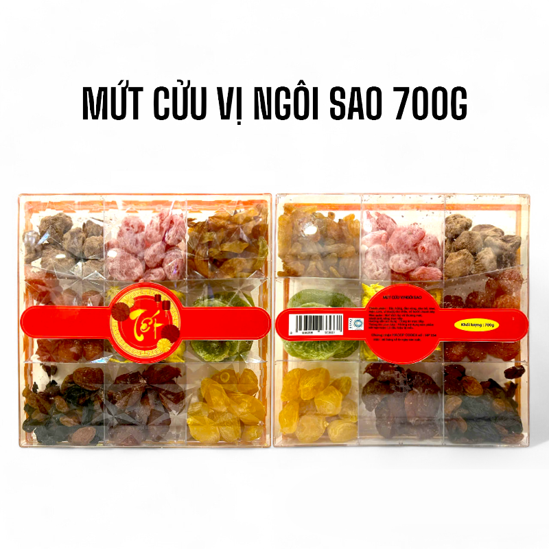 25760_trang-photoroom-37_20241114122016-2.png Set Hộp Mix Mứt 9 Vị (Đào Hồng, Đào Vàng, Đào Bổ, Kiwi, Mận Cơm, Xí Muội Voi, Nho Vàng, Nho Chile, Vỏ Bưởi Chanh Dây) Ngôi Sao Lớn 700G Hộp Tết - MCVHNSL700