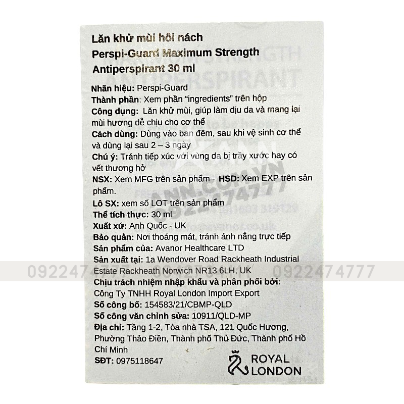 Chuyên sỉ lăn Khử Mùi Perspi-Guard Maximum Strength Antiperspirant Giúp Khử Mùi Cơ Thể 30ml Chuyên sỉ lăn Khử Mùi Perspi-Guard Maximum Strength Antiperspirant Giúp Khử Mùi Cơ Thể 30ml