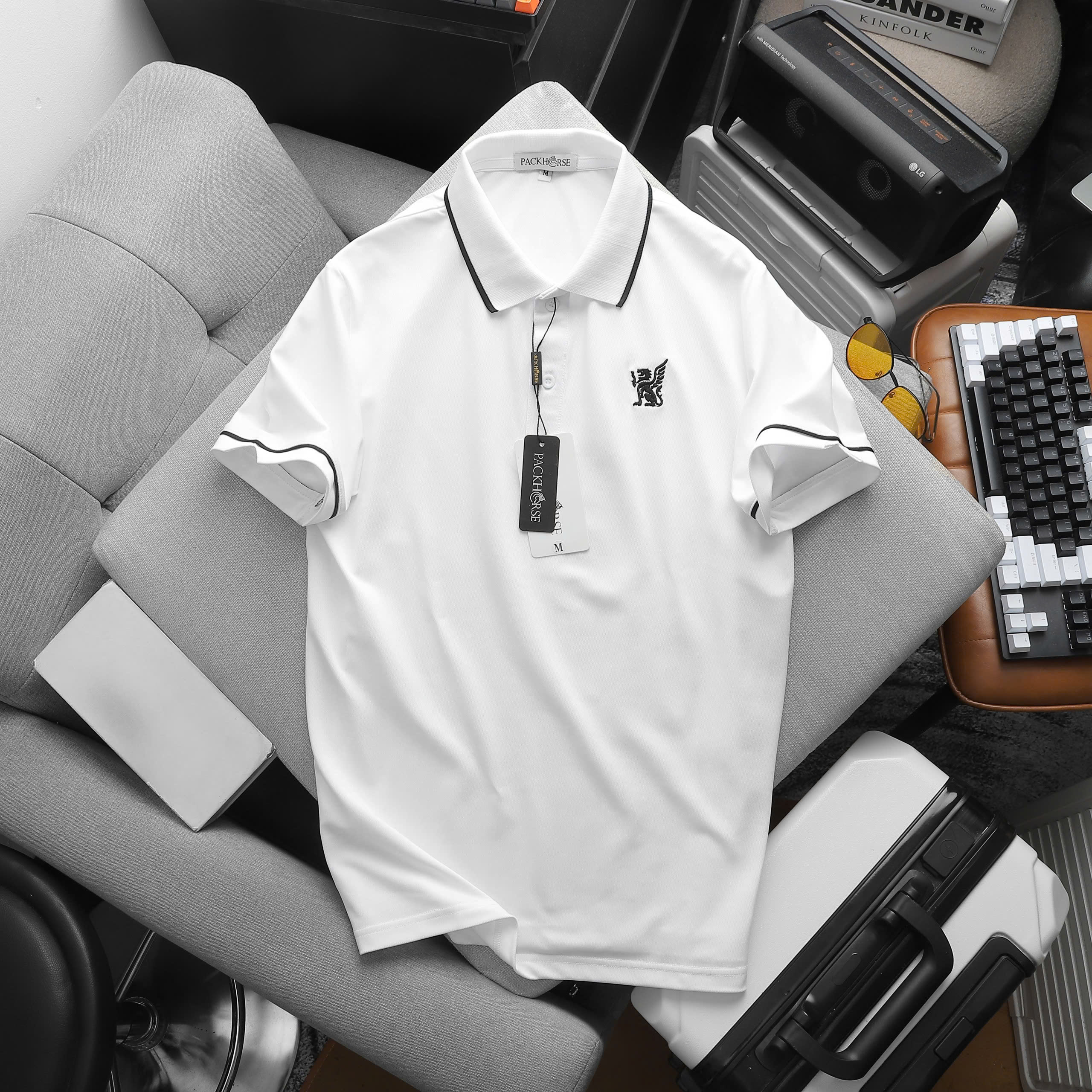25832_0-11_20241127143716-3.jpg Áo Thun Nam Cổ Bẻ PackHorse Thêu Nổi Logo 2 Màu Cao Cấp (Có size 3x) - CS240