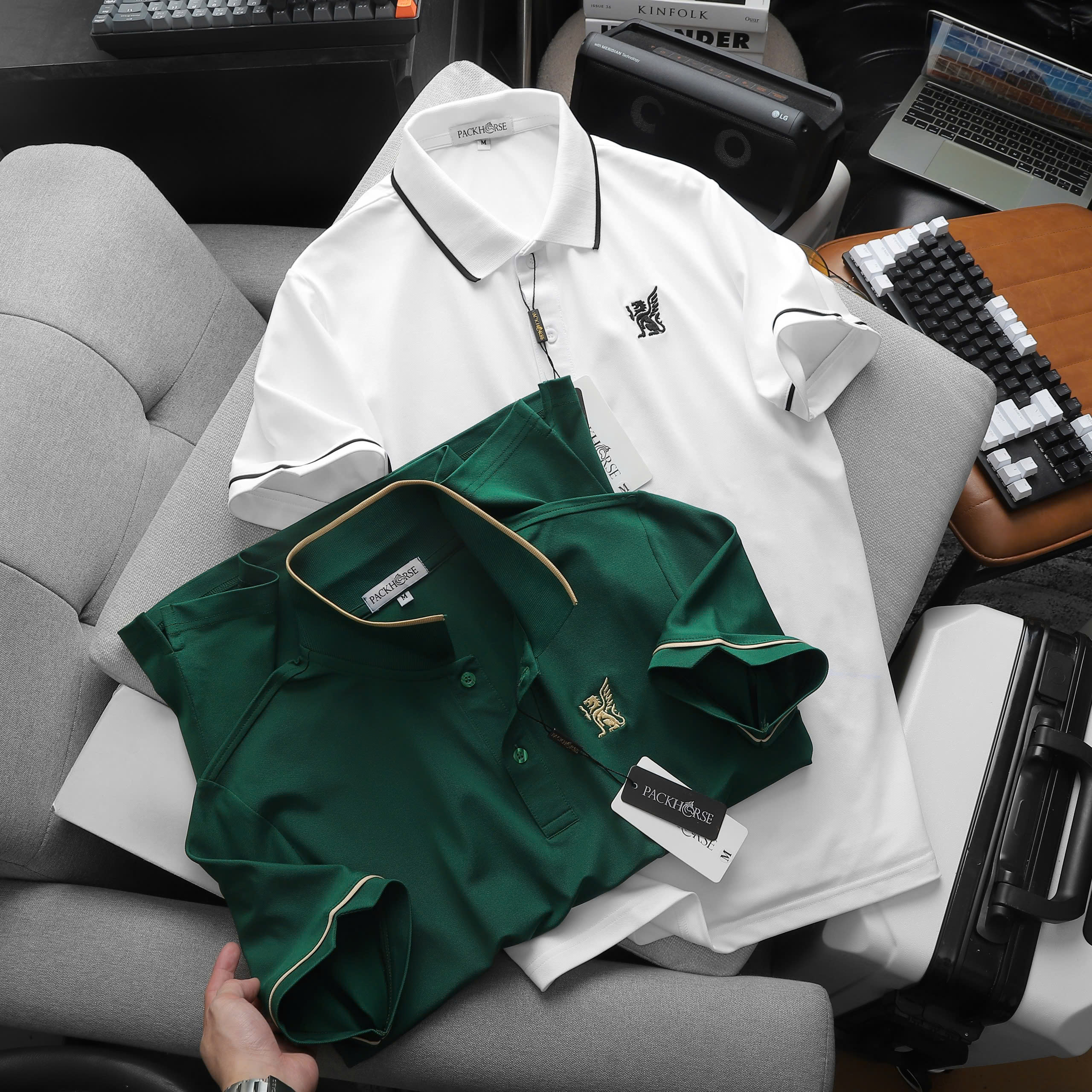 25832_0-13_20241127143718-3.jpg Áo Thun Nam Cổ Bẻ PackHorse Thêu Nổi Logo 2 Màu Cao Cấp (Có size 3x) - CS240