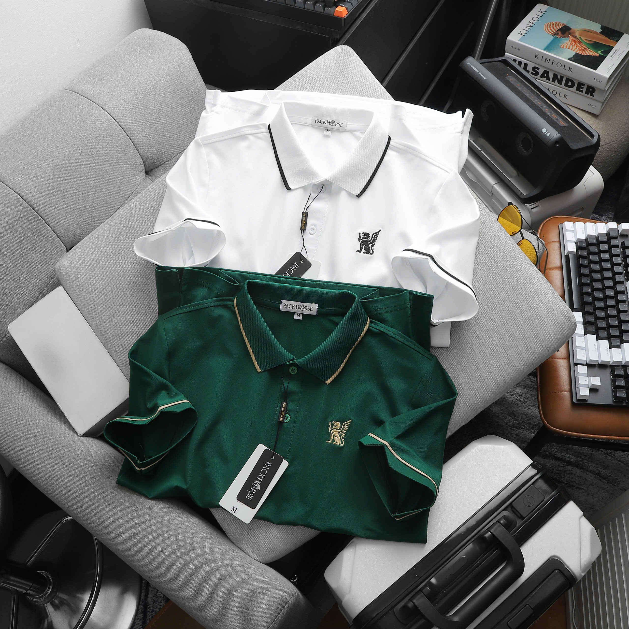 25832_0-3_20241127143711-3.jpg Áo Thun Nam Cổ Bẻ PackHorse Thêu Nổi Logo 2 Màu Cao Cấp (Có size 3x) - CS240