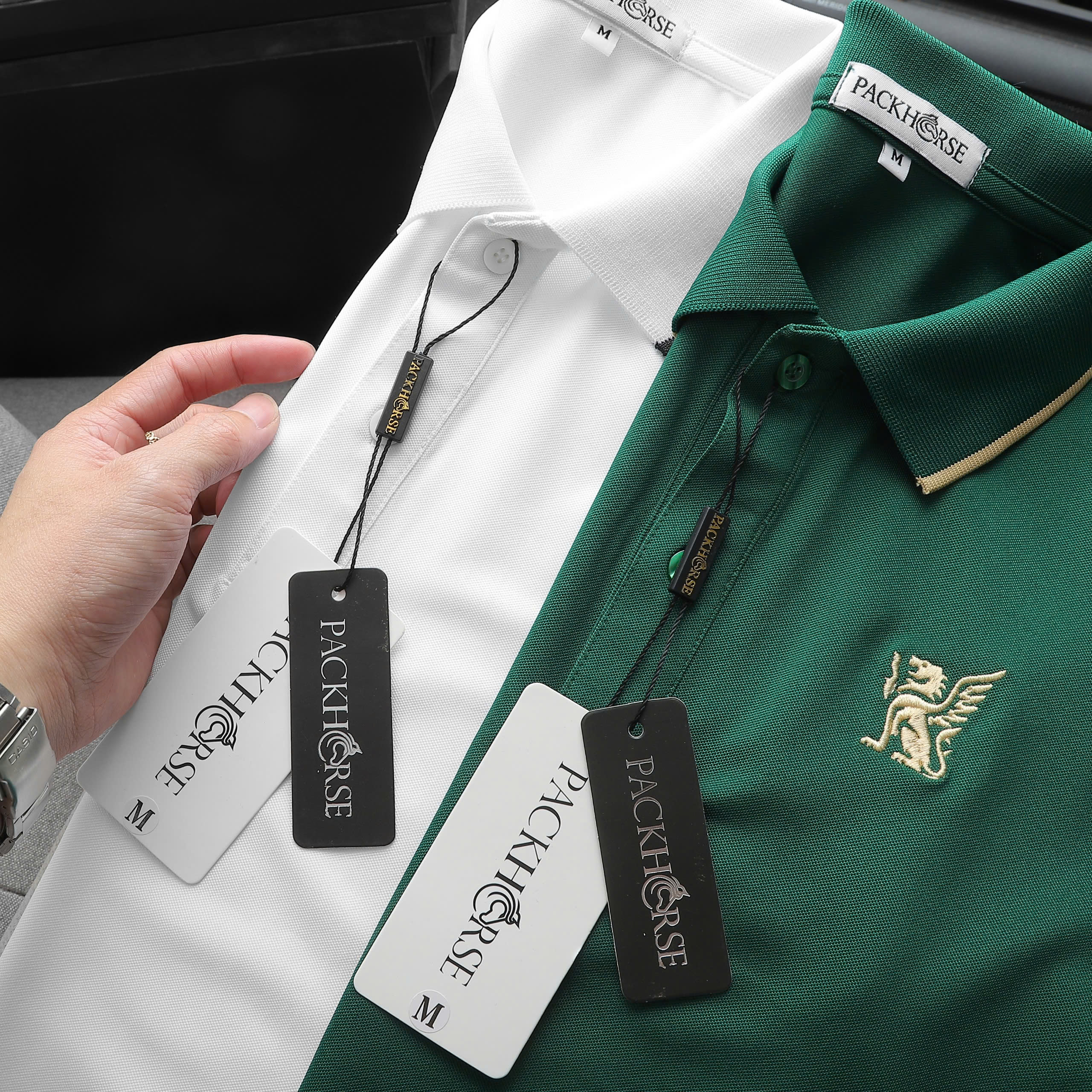 25832_0-4_20241127143712-3.jpg Áo Thun Nam Cổ Bẻ PackHorse Thêu Nổi Logo 2 Màu Cao Cấp (Có size 3x) - CS240