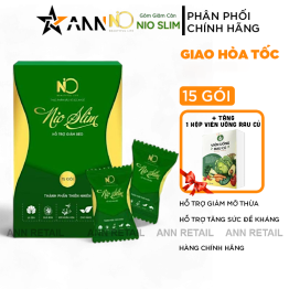 Kẹo Gôm Nioslim Thơm Ngon 15 gói - Tặng 1 Hộp Viên Uống Rau Củ - NIOSLIM01