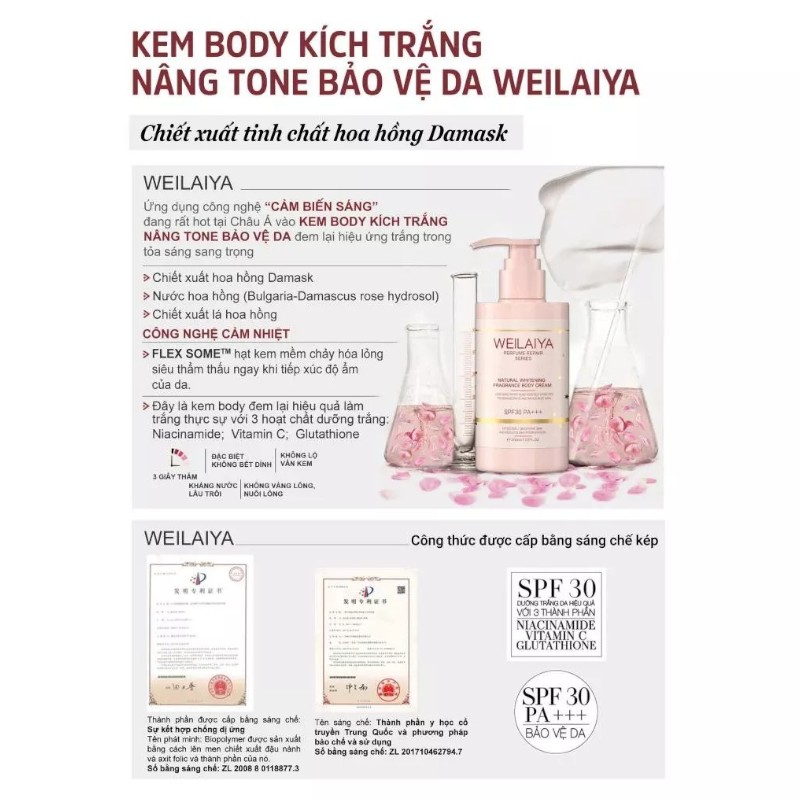 25846_kem-body-weilaiya-phu-photoroom-2_20241203104007-1.jpg Kem Body Trắng Da Weilaiya Hương Nước Hoa Natural Fragrance Body Cream SPF30 PA+++ 200ml - 6971025881391
