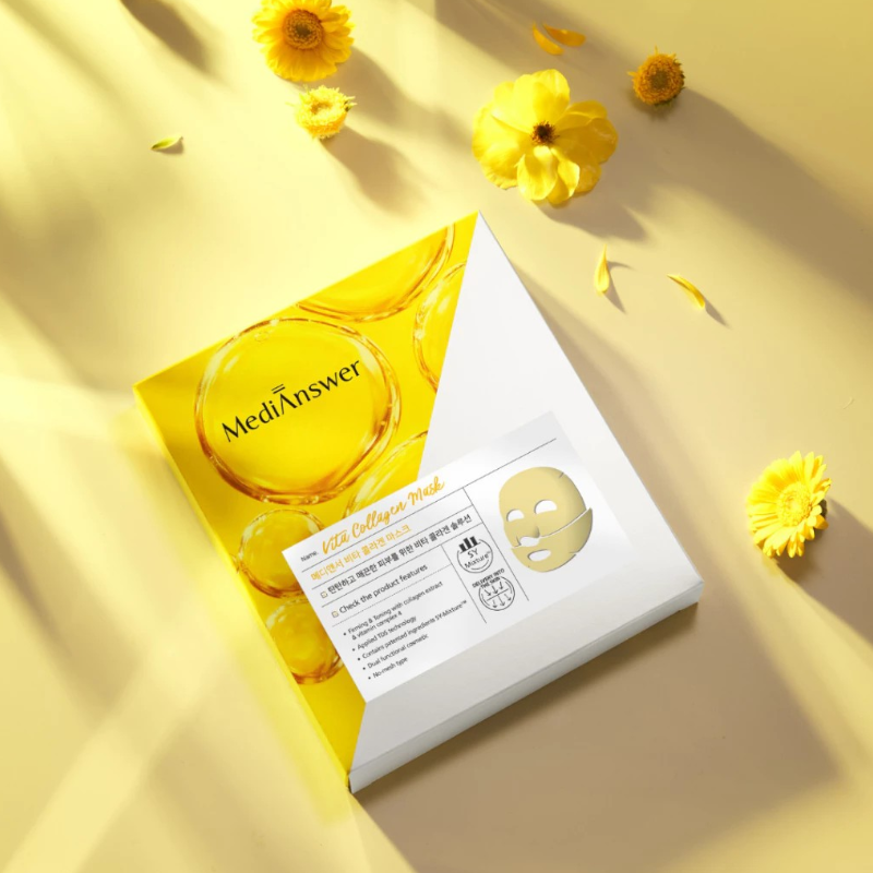 Mặt Nạ Trắng Da MediAnswer Vita Collagen Mask Hàn Quốc - Hộp 5 Miếng Mặt Nạ Trắng Da MediAnswer Vita Collagen Mask Hàn Quốc - Hộp 5 Miếng