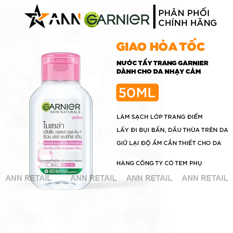 25856_1_20241210165951-2.png Nước Tẩy Trang Garnier Nắp Hồng Micellar Cleansing Water Cho Da Nhạy Cảm 50ml - 8935274642620