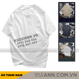 Áo Thun Cổ Tròn Nam Thêu Logo Trước Ngực (Có Size 3x) - AB527