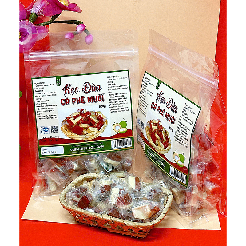 25874_z6125813761957-e152777636defaee140bee761d611c58_20241214145445-1.jpg Kẹo Dừa Cà Phê Muối Túi Zip 500g - KDCPMTZ500