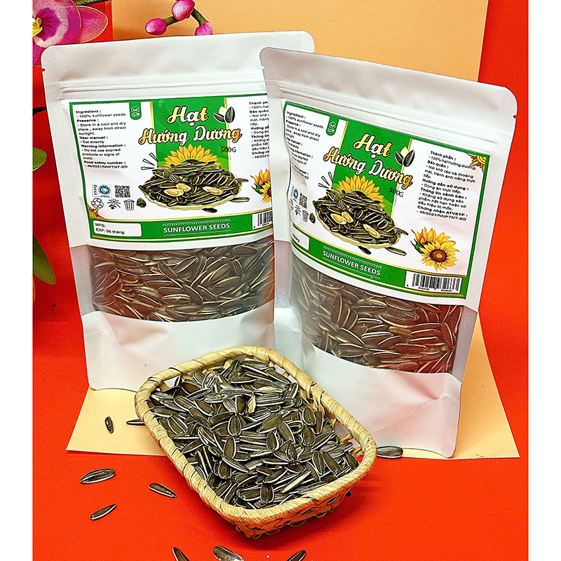 Bỏ sỉ hạt Hướng Dương Túi Zip Trắng Sữa 500g Bỏ sỉ hạt Hướng Dương Túi Zip Trắng Sữa 500g