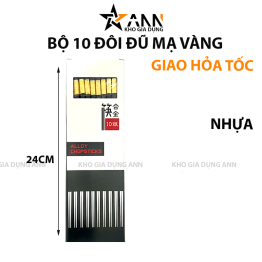 Bộ 10 Đôi Đũa Mạ Vàng Chống Trượt 24cm - DHKMV02