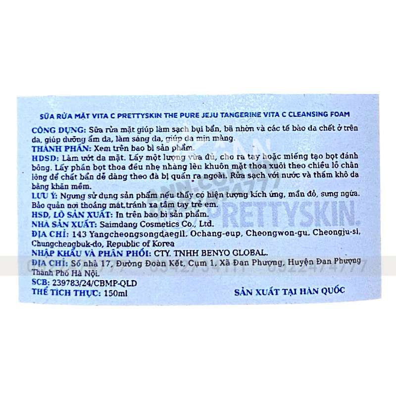 Nguồn sỉ sữa Rửa Mặt Prettyskin The Pure Jeju Tangerine Vita C Cleansing Foam 150ml Nguồn sỉ sữa Rửa Mặt Prettyskin The Pure Jeju Tangerine Vita C Cleansing Foam 150ml