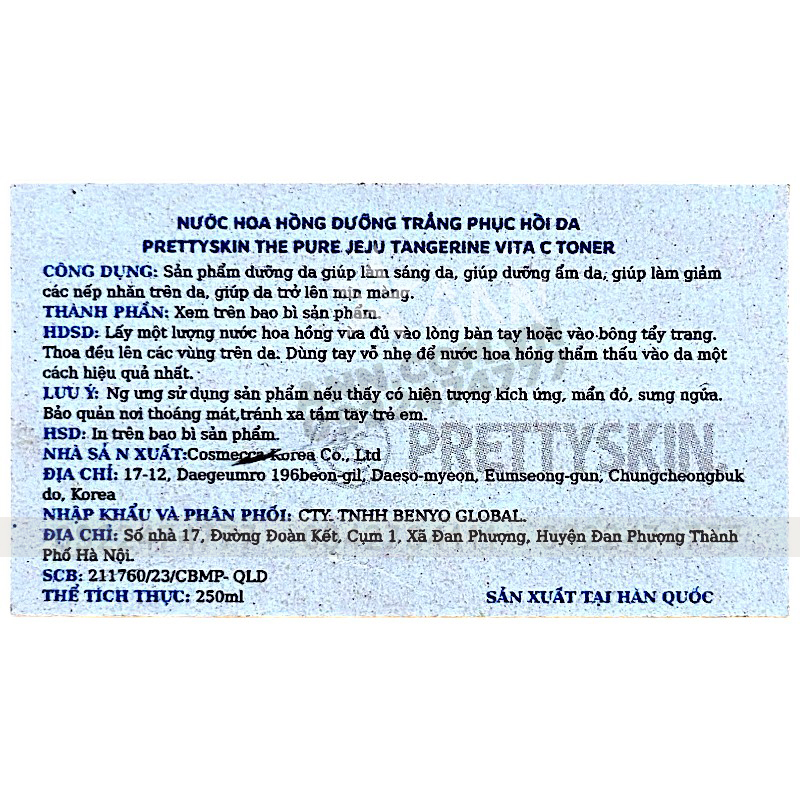 Nước Hoa Hồng Prettyskin The Pure Jeju Tangerine Vita C Toner 250ml Nước Hoa Hồng Prettyskin The Pure Jeju Tangerine Vita C Toner 250ml