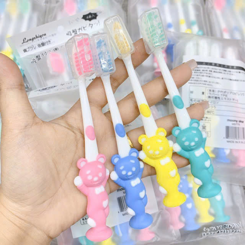 25929_z6219165468964-87617ff21b88e23de80b1407464978b8_20250114142647-3.jpg Set 4 Bàn Chải Đánh Răng - Bàn Chải vệ Sinh Răng Miệng Cho Bé Hình Gấu Và Thỏ Dễ Thương - 4BCDRCB