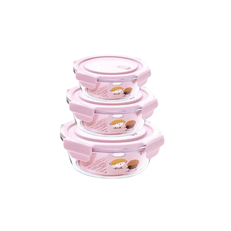 Nguồn sỉ set 3 Hộp Đựng Thực Phẩm - Hộp Thuỷ Tinh Tròn 420 - 680 - 950ml Nguồn sỉ set 3 Hộp Đựng Thực Phẩm - Hộp Thuỷ Tinh Tròn 420 - 680 - 950ml