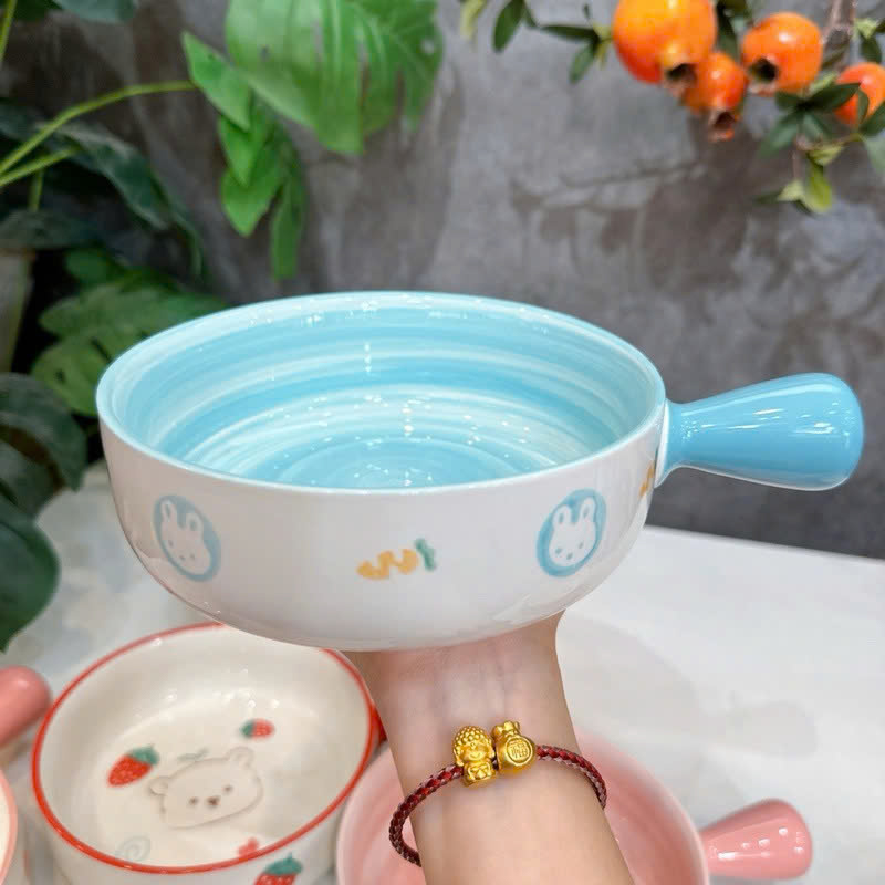Bát Sứ Tròn Họa Tiết Hoạt Hình Có Tay Cầm Size 16cm Bát Sứ Tròn Họa Tiết Hoạt Hình Có Tay Cầm Size 16cm
