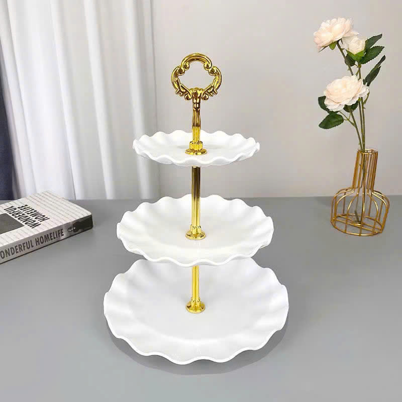 Khay Nhựa Hoa Trắng 3 Tầng - Khay Đựng Mứt Bánh Kẹo Tết 34x25cm Khay Nhựa Hoa Trắng 3 Tầng - Khay Đựng Mứt Bánh Kẹo Tết 34x25cm