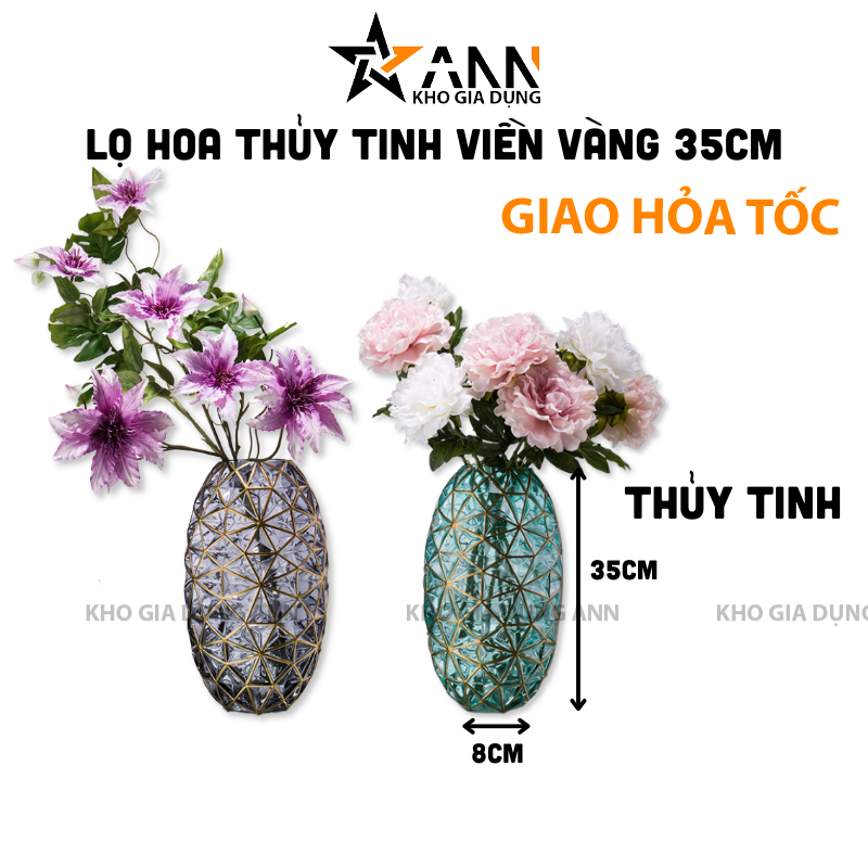 25953_295_20250320113848-1.png Bình Hoa Thủy Tinh - Lọ Hoa Viền Vàng Sang Trọng 35x8cm - LHTT02