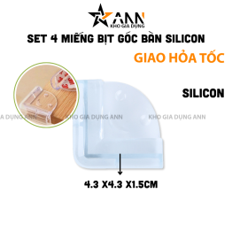 Combo 4 Bọc Góc Bàn Bằng Silicon An Toàn Cho Bé - Miếng Bọc Góc Bàn Tránh Va Đập 4.3x4.3x1.5cm - MBGBCB02