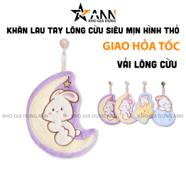 Khăn Lau Tay Lông Cừu - Khăn Siêu Mịn Hình Thỏ Dễ Thương - KLT01