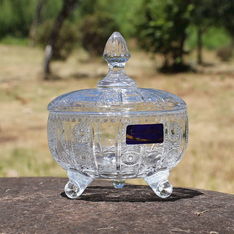 Thố Thủy Tinh 3 Chân Deli Tg15 - Hộp Thủy Tinh Đựng Mứt Bánh Kẹo 450ml 14x12cm Thố Thủy Tinh 3 Chân Deli Tg15 - Hộp Thủy Tinh Đựng Mứt Bánh Kẹo 450ml 14x12cm