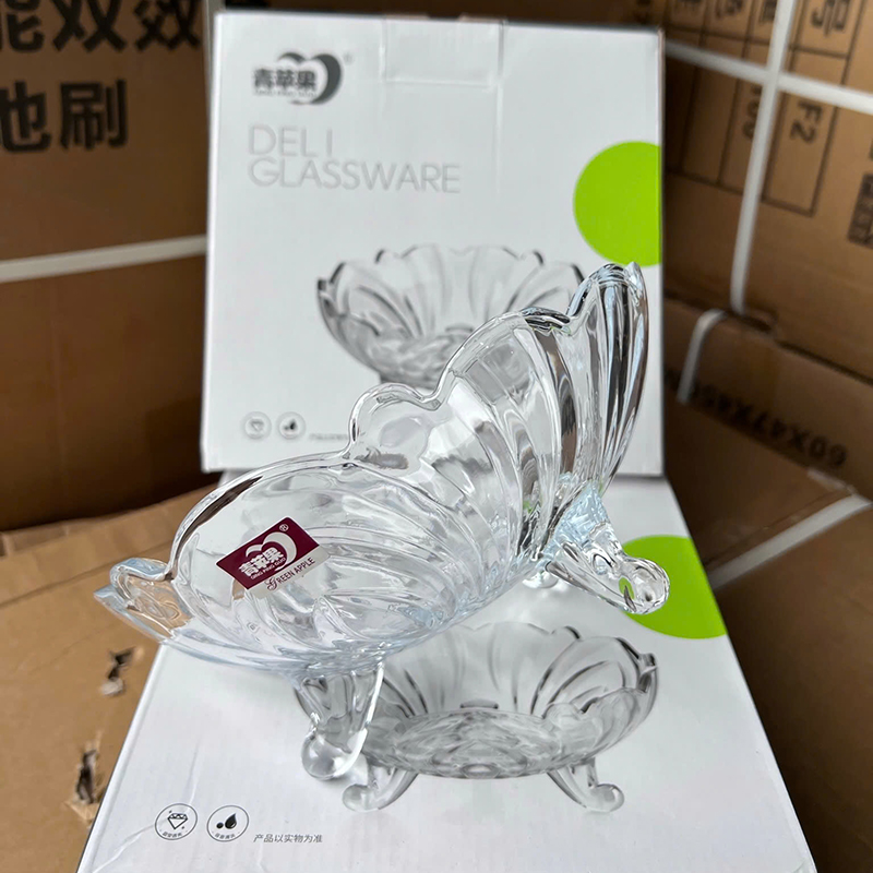 Bát Thuỷ Tinh 3 Chân - Bát Thủy Tinh Đựng Mứt Bánh Kẹo Tết 24cm Bát Thuỷ Tinh 3 Chân - Bát Thủy Tinh Đựng Mứt Bánh Kẹo Tết 24cm