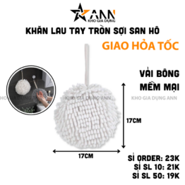 Khăn Lau Tay Vải Bông Mềm Mại - Khăn Siêu Mịn Thấm Nước Tốt 17cm - KLT02